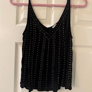 Free People Black Studded Tank Top